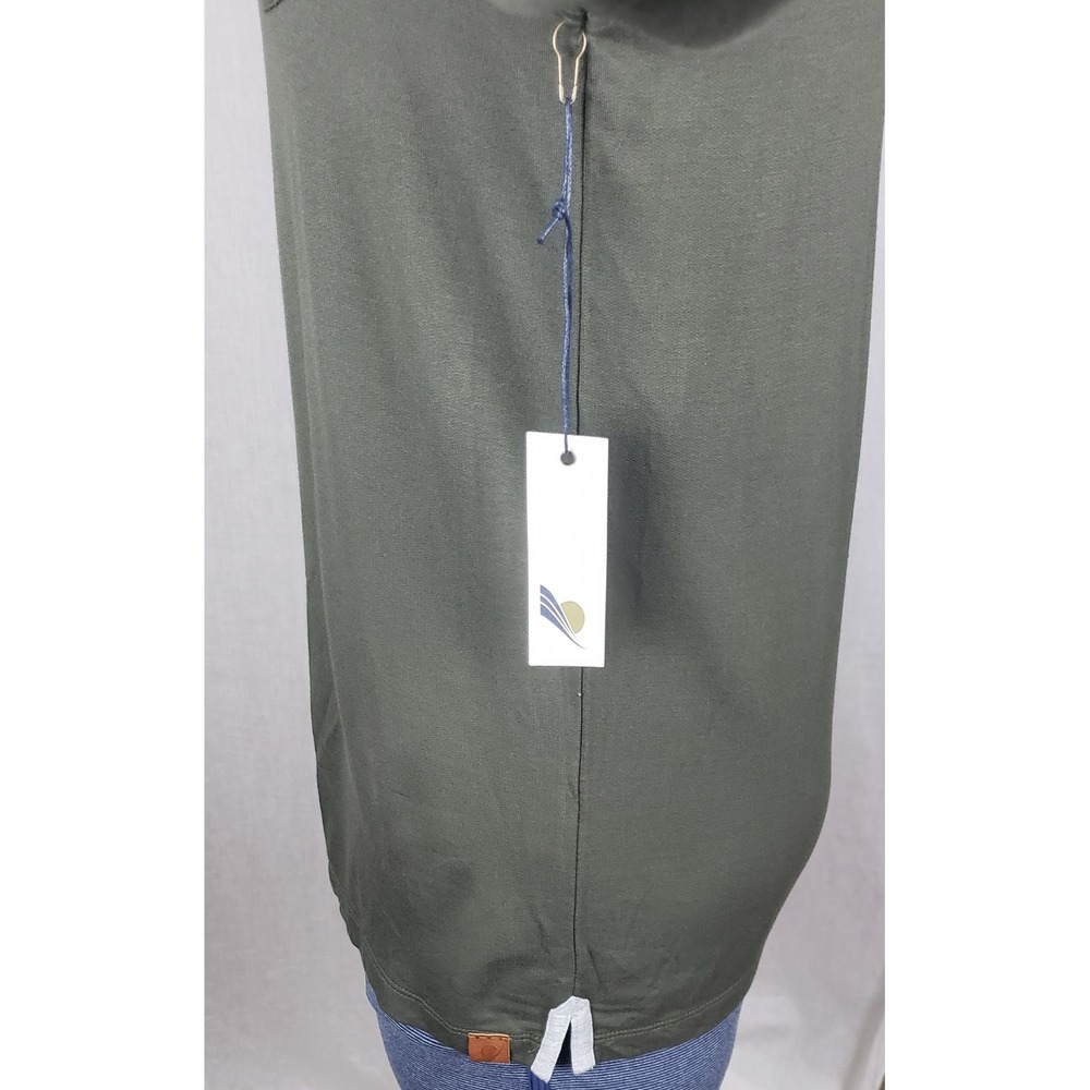 Fundamental Coast Newport Polo Mens M Military Green Long Sleeve Casual Preppy - Picture 7 of 12